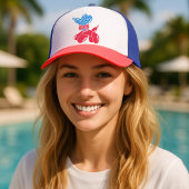 Fun Cute Balloon Dog 4th of July キャップ