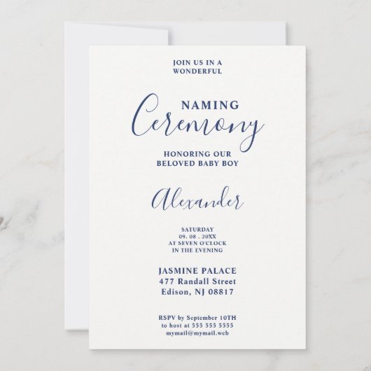 Fun Cute Blue & Green Shades Star Naming Ceremony 招待状 (裏面)