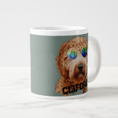 Fun Cute Goldendoodle or Your Dog Dad Lover Photo ジャンボコーヒーマグカップ (正面右)