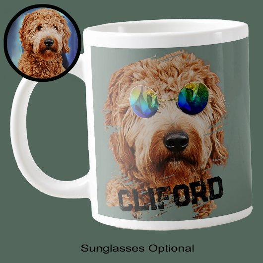 Fun Cute Goldendoodle or Your Dog Dad Lover Photo ジャンボコーヒーマグカップ
