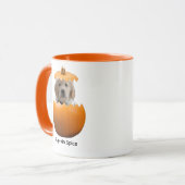Fun Cute Personalized Halloween Pumpkin Dog Photo マグカップ (正面左)