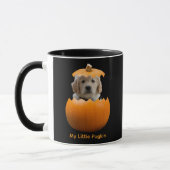 Fun Cute Personalized Halloween Pumpkin Dog Photo マグカップ (左)