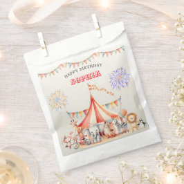 Fun Cute Red Circus Kids Birthday フェイバーバッグ