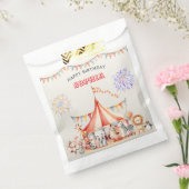 Fun Cute Red Circus Kids Birthday フェイバーバッグ (封をした状態)