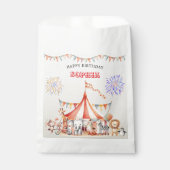 Fun Cute Red Circus Kids Birthday フェイバーバッグ (正面)