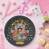 Fun cute turkey shirt ペーパープレート (パーティー)