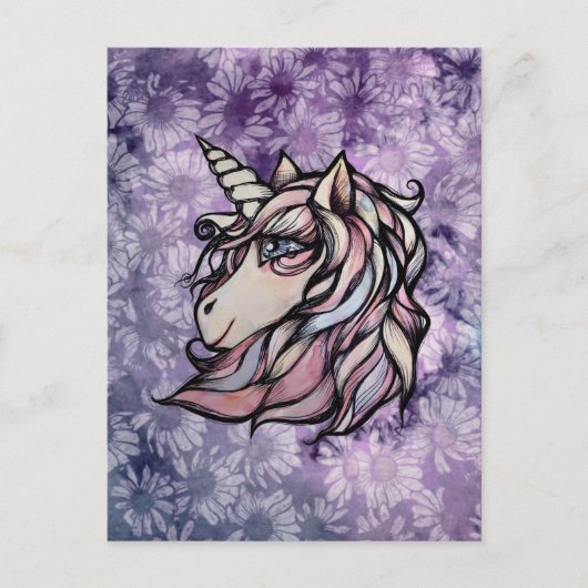 Fun cute unicorn art unicorns design ポストカード (正面)