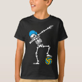 Fun Dab dabbing skeleton Water polo Halloween swim Tシャツ (正面)