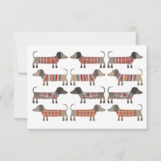 Fun Dachsund Dog Moving Announcement 案内状 (裏面)