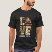 Fun Daycare Teaching Love Thanksgiving Leopard Tur Tシャツ (正面)