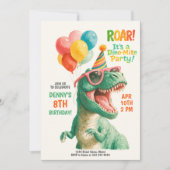 Fun Dino Birthday Party Design 招待状 (正面)