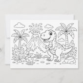 Fun Dino Birthday Party Design 招待状 (裏面)