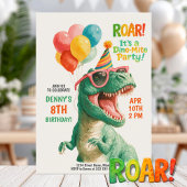 Fun Dino Birthday Party Design 招待状