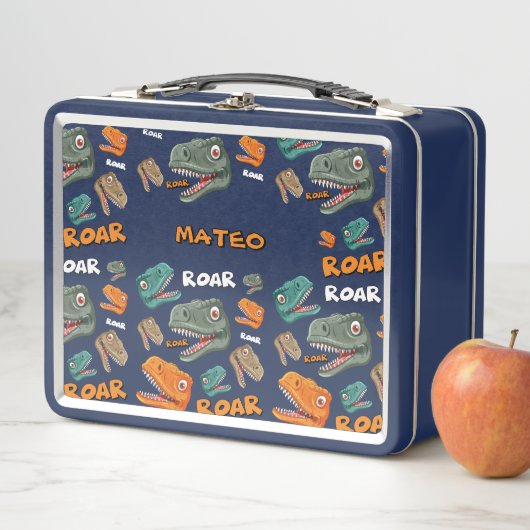 Fun dinosaur pattern for school kids メタルランチボックス (インサイチュ)
