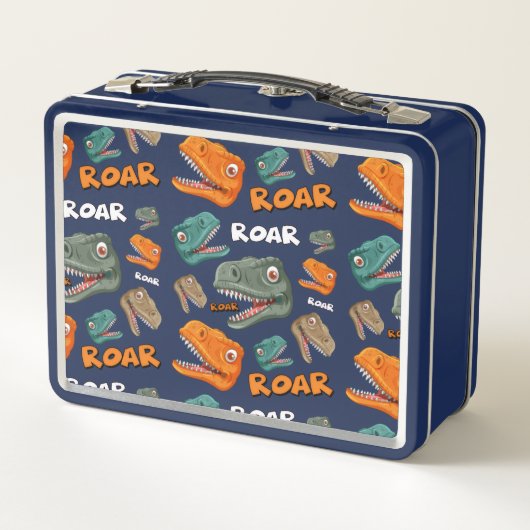 Fun dinosaur pattern for school kids メタルランチボックス (裏面)