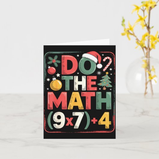 Fun Do The Math 67 Meme Six Seven Christmas Teache カード (黄色い花)