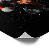 Fun Doberman Dog Christmas Lights Santa Hat Long S ポスター (角)