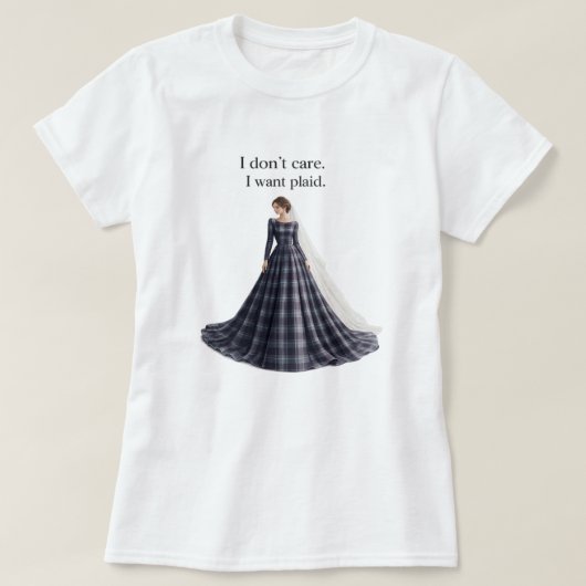Fun Don’t Care Want Plaid Bridal Tシャツ (デザイン正面)