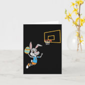 Fun Easter Egg Bunny Dunk Bysketbyll Game Easter K カード (黄色い花)