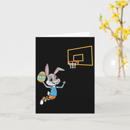Fun Easter Egg Bunny Dunk Bysketbyll Game Easter K カード (黄色い花)