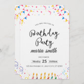 Fun & Editable Birthday Invitation – Custom Party  招待状 (正面/裏面)