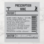 FUN editable grey Wine Labels for WINE ワインラベル (シングルラベル)