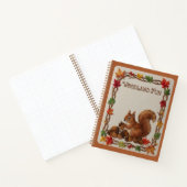 Fun Embroidered Squirrel & Acorns Fall Foliage ノートブック (内部)