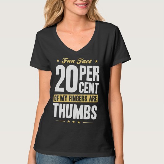 Fun Fact 20 Percent Fingers Thumbs Funny Math Tシャツ (正面)
