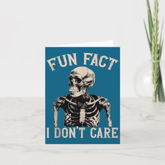 Fun Fact I Don’t Care Skull Funny Sarcastic Quote カード (正面)