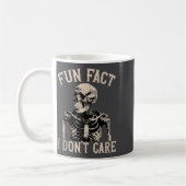 Fun Fact I Don’t Care Skull Funny Sarcastic Quote  コーヒーマグカップ (左)