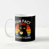 Fun Fact I Don't Care Funny Black Cat Saying Quote コーヒーマグカップ (左)