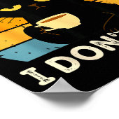 Fun Fact I Don't Care Funny Black Cat Saying Quote ポスター (角)