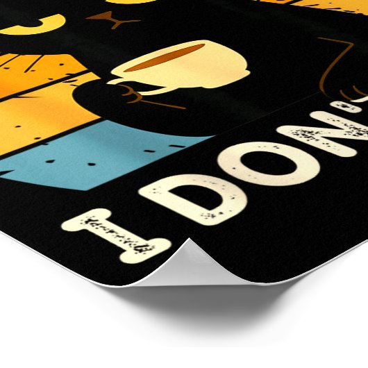 Fun Fact I Don't Care Funny Black Cat Saying Quote ポスター (角)