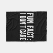 Fun Fact I Don't Care Funny Men Women Sarcastic  フリースブランケット (正面(横))