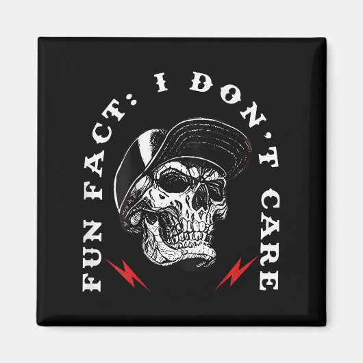 Fun Fact I Don't Care Funny Skeleton Sarcastic (on マグネット (正面)