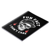 Fun Fact I Don't Care Funny Skeleton Saying Quote  ノートブック (左側)