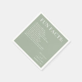 Fun Facts Wedding Cocktail Napkins Text Green スタンダードカクテルナプキン (角)