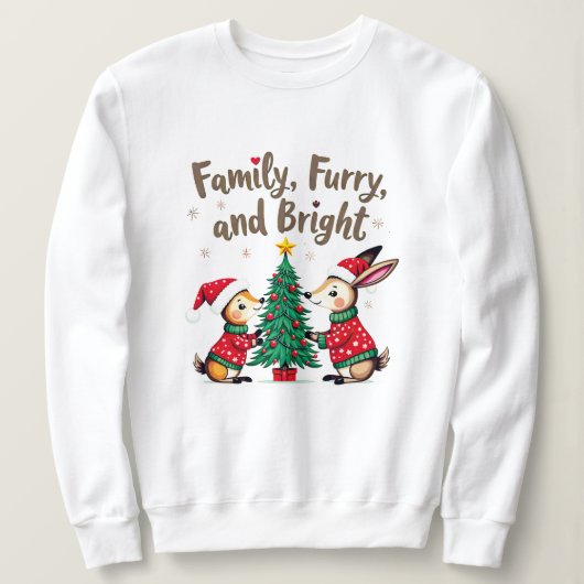 Fun Family Christmas Forest Animals T-shirt スウェットシャツ (デザイン正面)