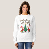 Fun Family Christmas Forest Animals T-shirt スウェットシャツ (正面フル)