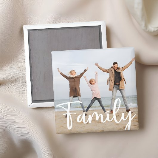 Fun Family Photo Modern Cool Typography Magnet マグネット