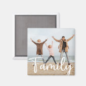 Fun Family Photo Modern Cool Typography Magnet マグネット (正面/裏面)