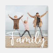 Fun Family Photo Modern Cool Typography Magnet マグネット (正面)