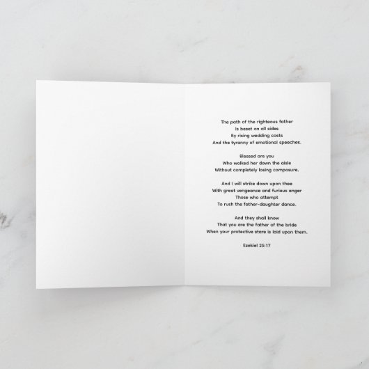 Fun Father of the Bride Prayer Ezekiel 25:17 カード (内部)