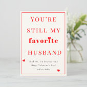 Fun Favorite Husband Valentine's Day Holiday Card シーズンカード (スタンド正面)