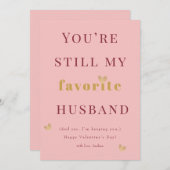 Fun Favorite Husband Valentine's Day Holiday Card シーズンカード (正面/裏面)