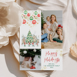 Fun Festive Christmas Tree Happy Holidays 2 Photo シーズンカード
