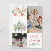Fun Festive Christmas Tree Happy Holidays 2 Photo シーズンカード (正面)
