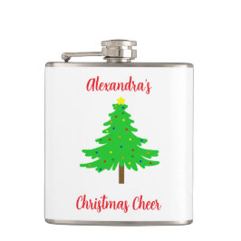 Fun Festive Merry Christmas Trees フラスク