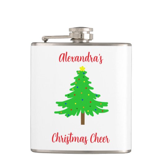 Fun Festive Merry Christmas Trees フラスク (正面)