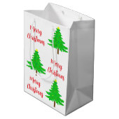 Fun Festive Merry Christmas Trees ミディアムペーパーバッグ (裏面アングル)